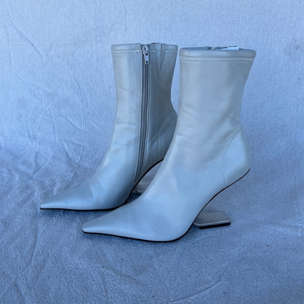 Jeffrey Campbell Compass Bootie Light Gray Womens Size 7.5